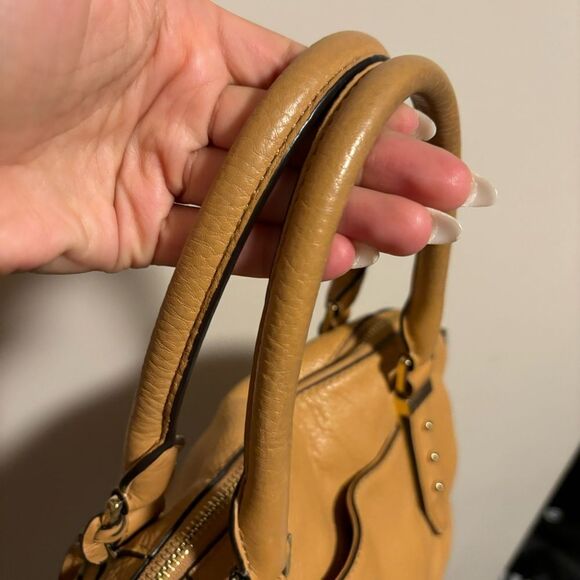 MICHAEL KORS Bowery Large Leather Shoulder Bag Tan Caramel Crossbody Strap - Picture 7 of 13